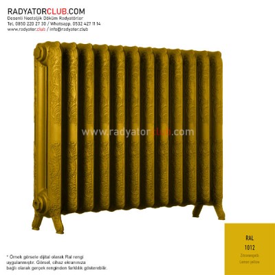 Decora 800-180 Ayaklı Desenli Döküm Radyatör, Ral 1012 |  1 Kolon Decora 800-180 Ayaklı Desenli Döküm Radyatör, Ral 1012 |  1 Kolon
